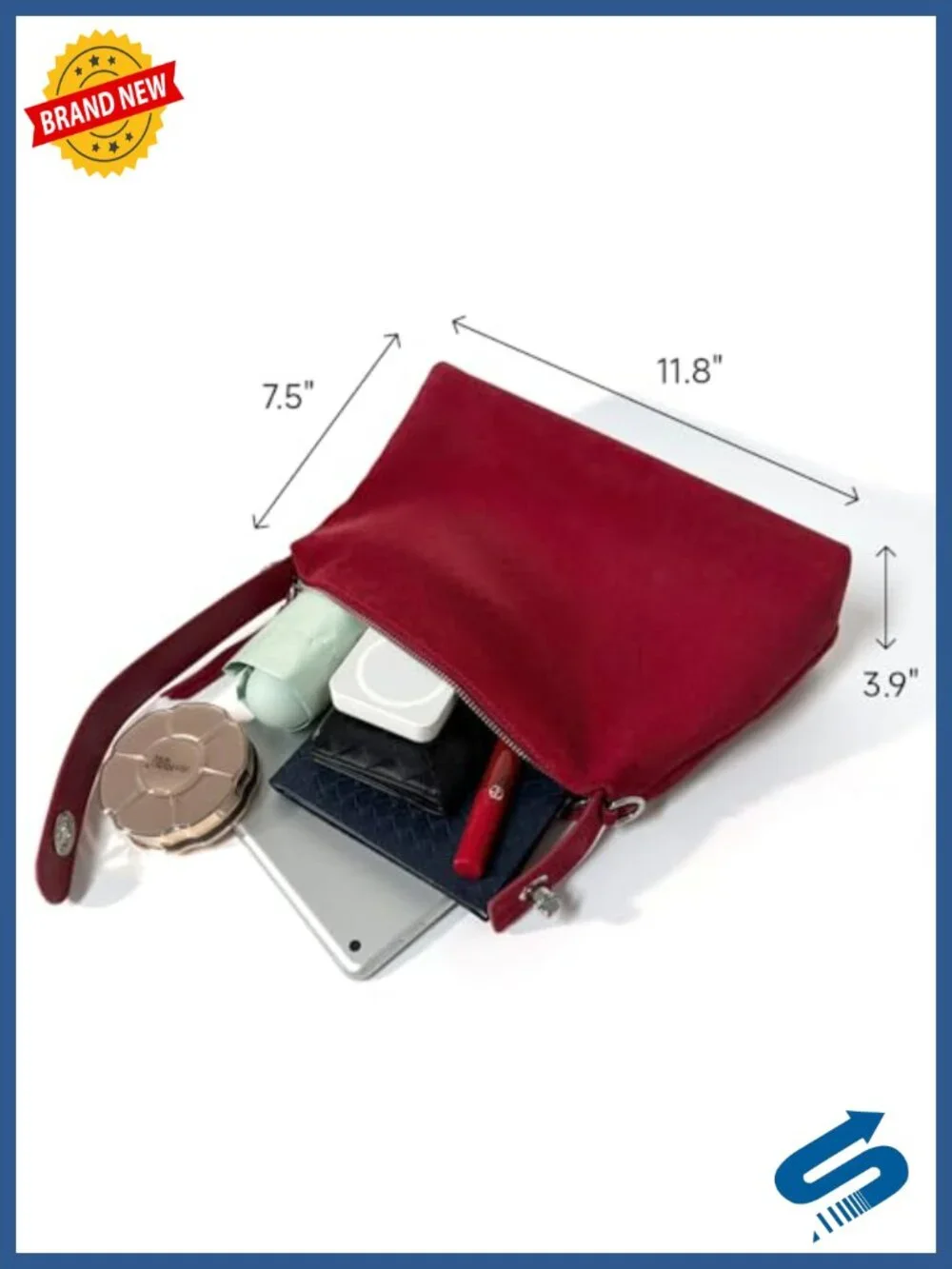 Suede Leather Tote Bag with Adjustable Crossbody Strap Hobo Satchel Purse